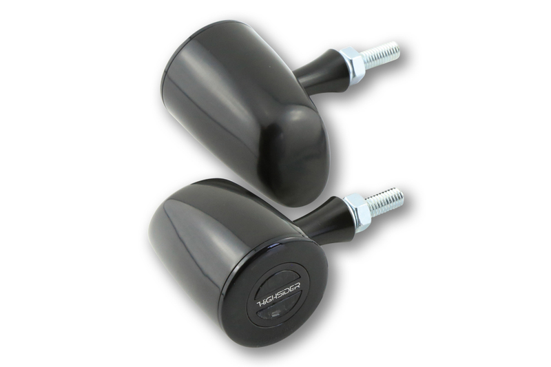 HIGHSIDER Pro Rocket Classic LED Indicador Carcasa Negro / Lente Gris Humo (Pareja), Delantero y Trasero