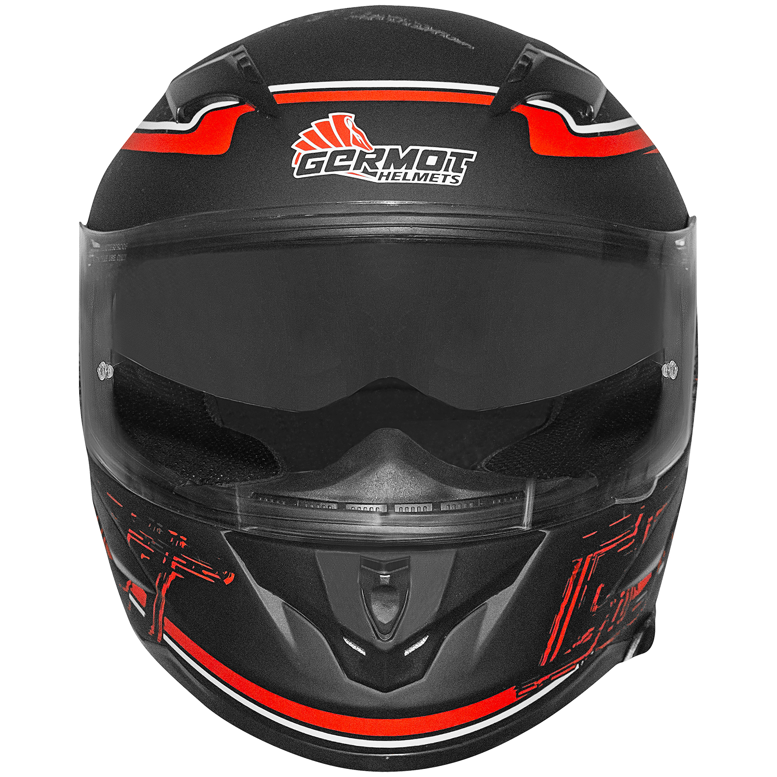 Casco integral Germot GM 306, negro mate/rojo