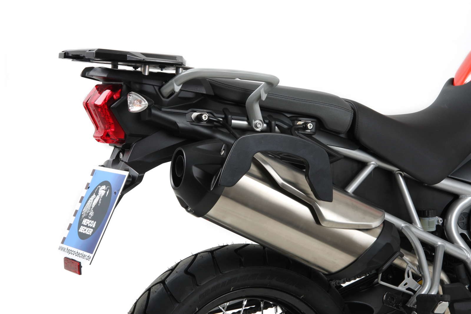 Soporte lateral C-Bow negro para Triumph Tiger 800/XC (2010-2014)