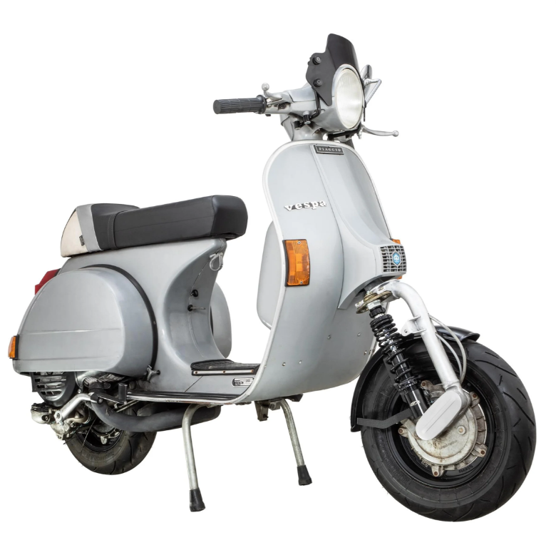 Guardabarros 2.0 Garelli EVO II para Vespa PX 80-200ccm, GRP negro, soporte negro
