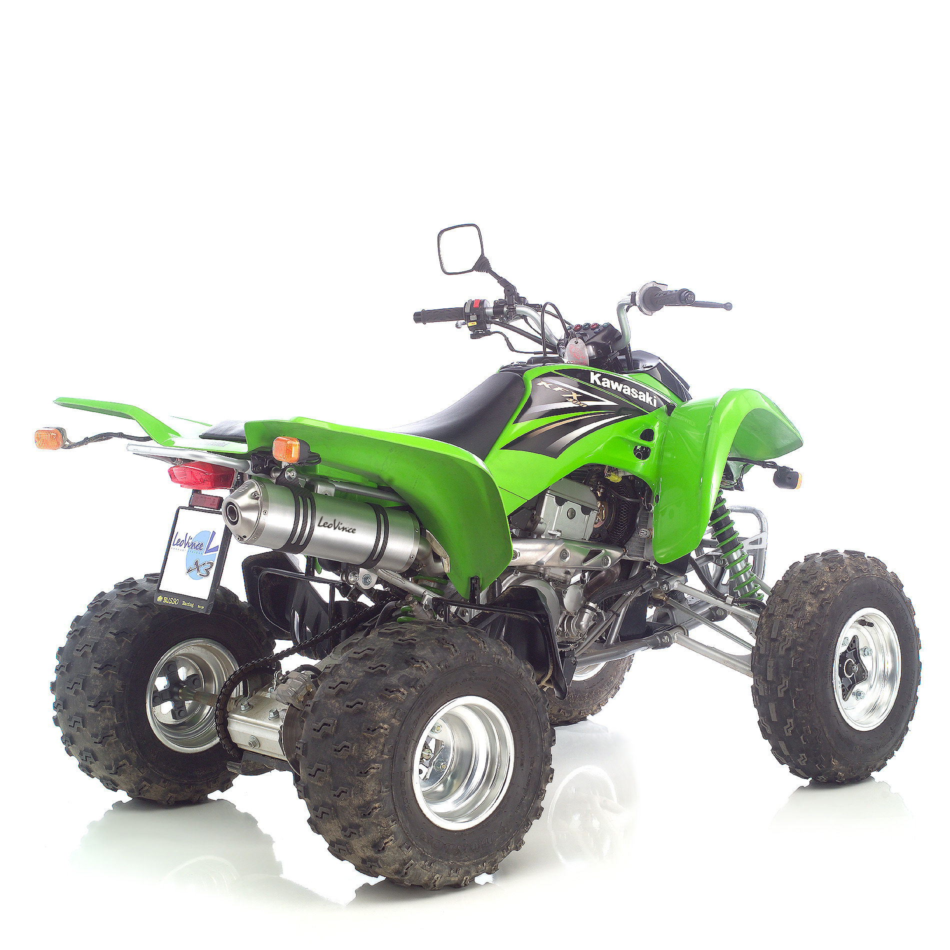 Sistema de escape LeoVince X3, Aluminio, Slip On para Quad Kawasaki / Suzuki