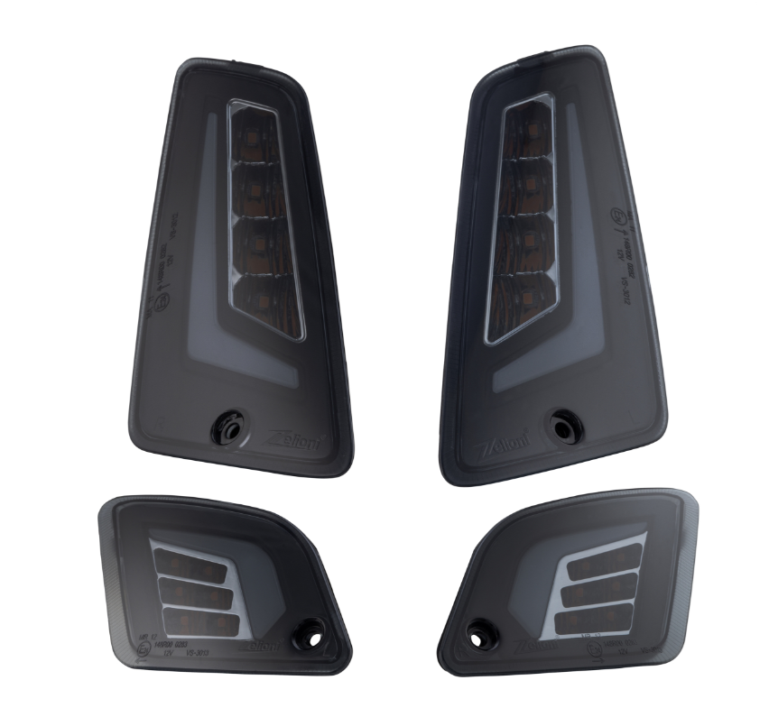 Kit indicador ZELIONI delantero y trasero para Vespa GTS/GTS Super/GTV 125-300cc, tintado