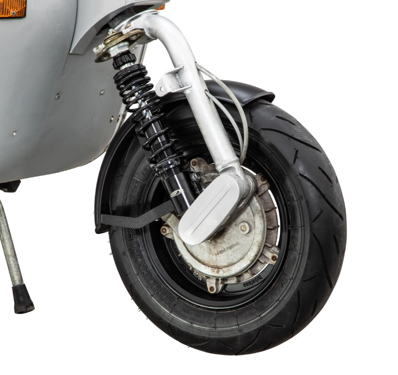 Guardabarros 2.0 Garelli para Vespa PX 80-200ccm, metal negro mate, soporte negro
