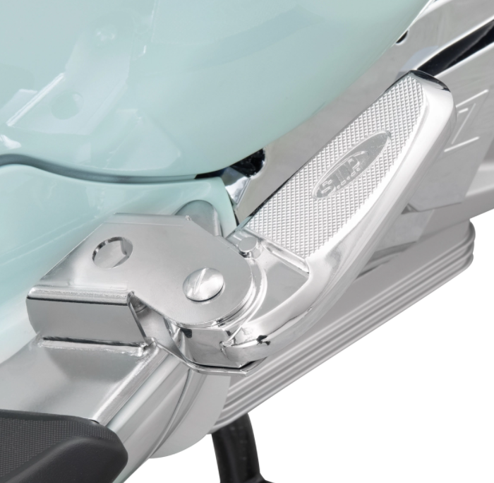 Reposapiés derecho e izquierdo para Vespa Primavera/​Sprint 50-150ccm 2T/​4T AC, cromo/cromo