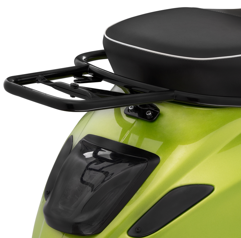 Portaequipajes trasero para Vespa Primavera /Sprint /Elettrica 50-150cc, negro brillante