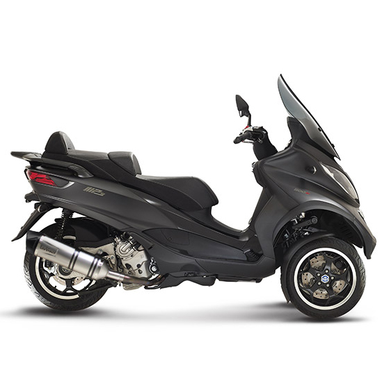Sistema de escape LeoVince SBK LV One Evo 2, acero inoxidable, slip on para Piaggio MP3 400 / 500