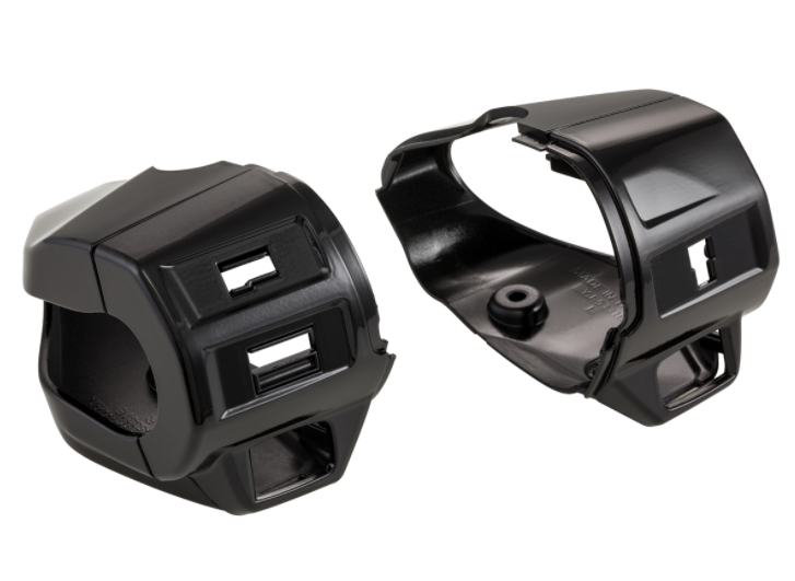 Tapa de la unidad de conmutación, derecha/izquierda, delantera/trasera para Vespa Primavera/Sprint, negro brillante