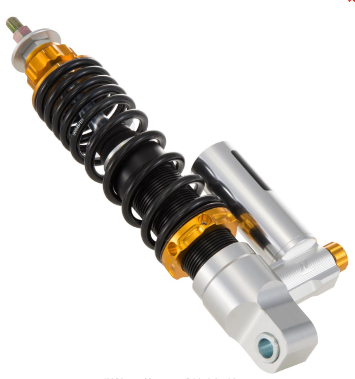 Amortiguador "Black Edition", delantero para Vespa Primavera/Sprint 50 -150cc 2T/4T AC, plata/naranja