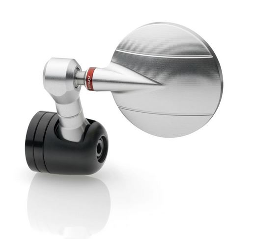 Espejo de manillar RIZOMA "SPY-R" Ø 80 mm izquierda o derecha para Vespa, negro/plateado