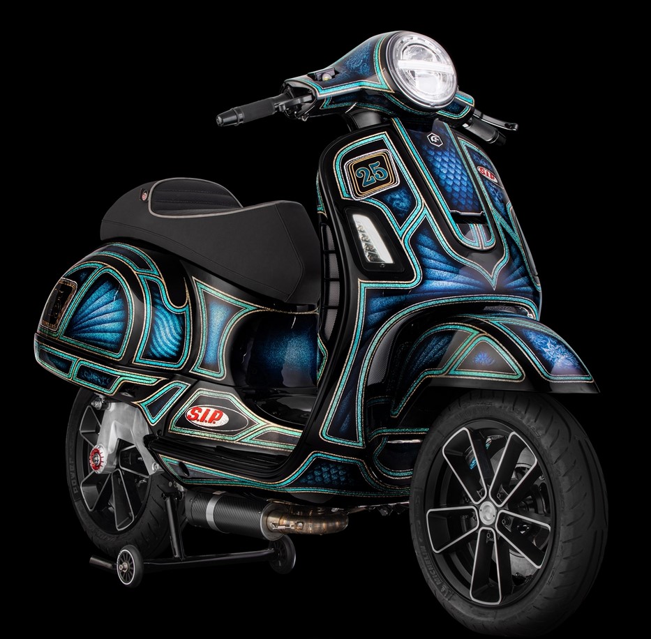 Cascada para Vespa GTS/GTS Super/GTV/GT 60/GT/GT L 125-300cc (-'18), aspecto de carbono