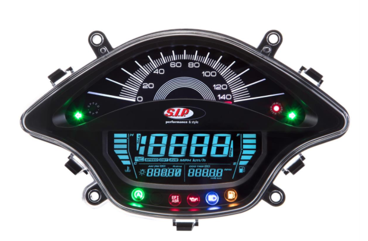 Cuentarrevoluciones/Tacho para Vespa Primavera/Sprint 50-150cc 2T/4T AC, negro