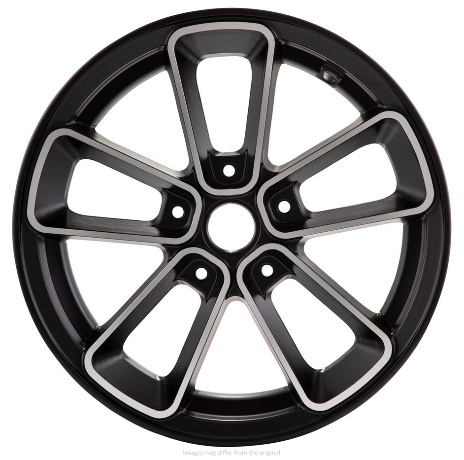 Llanta delantera/trasera 12" para Vespa GTS/GTS Super/GTV/GT 125-300cc, negra con llanta plateada