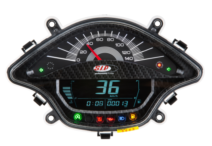 Cuentarrevoluciones/calendario para Vespa Primavera/Sprint 50-150cc 2T/4T AC, aspecto carbono