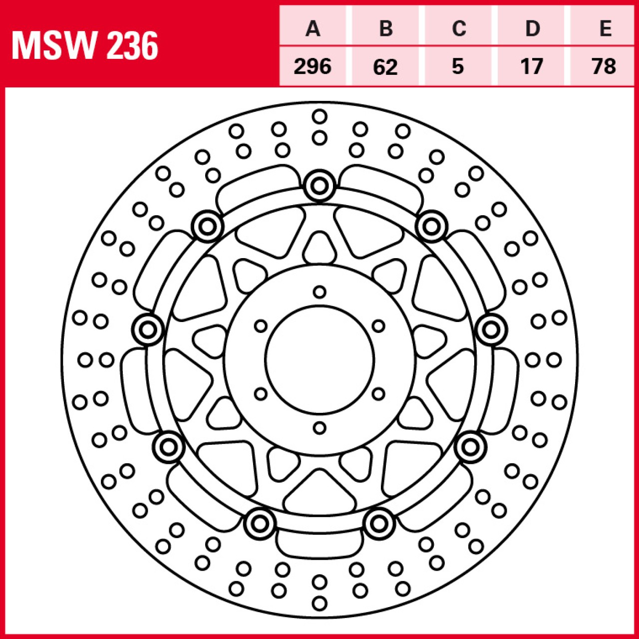 Disco de freno delantero flotante TRW MSW236