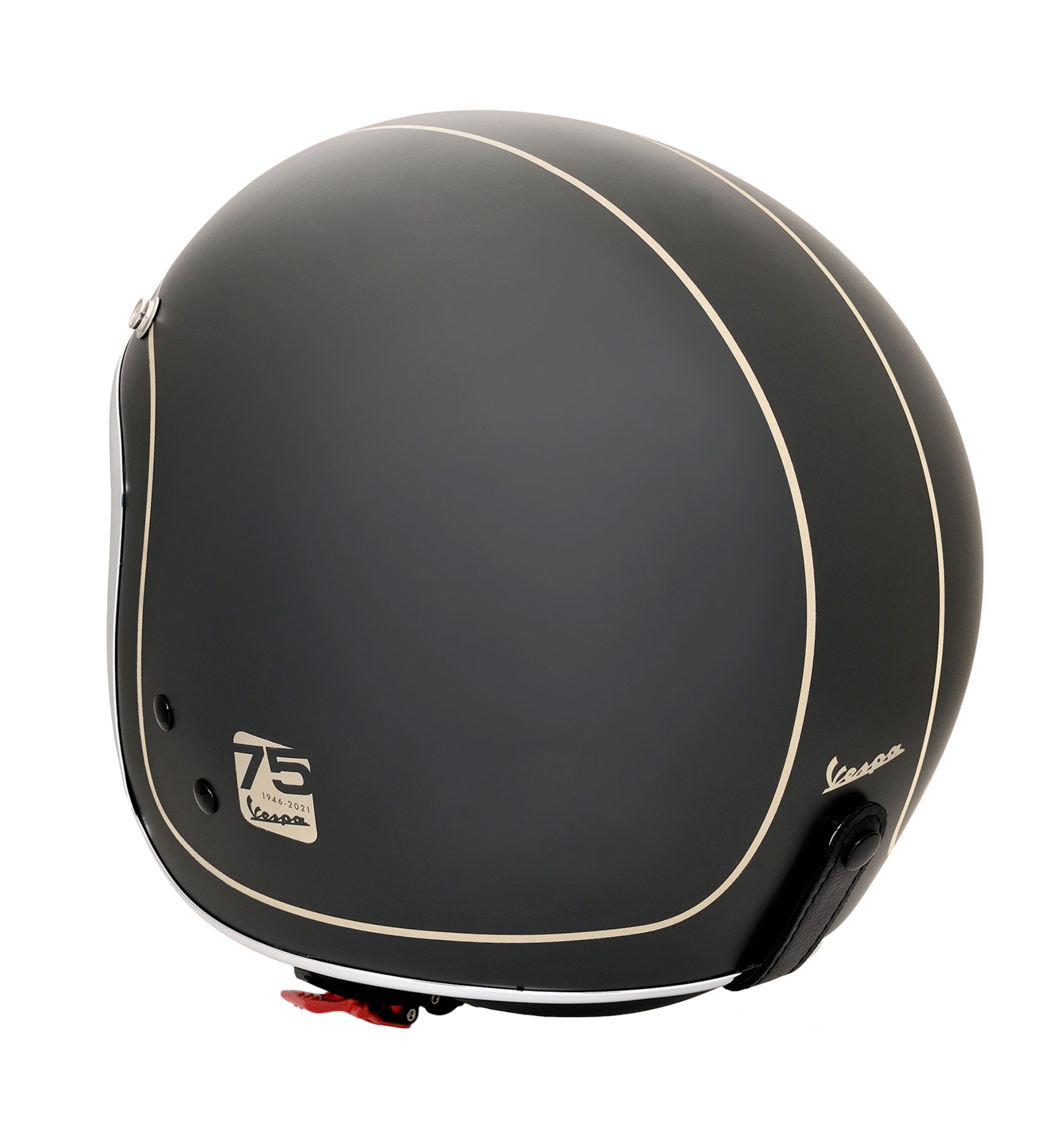 Casco jet Vespa 75 aniversario, gris-dorado