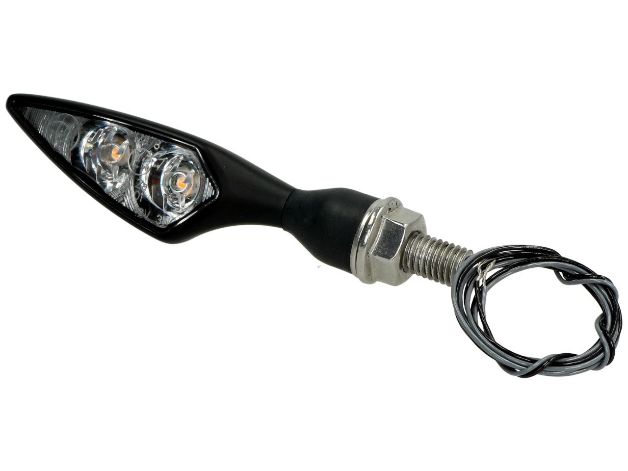 Indicador Kellermann, Rhombus Extreme, acero, LED, VR/HL, 12 V, negro satinado, M8x20, homologado E