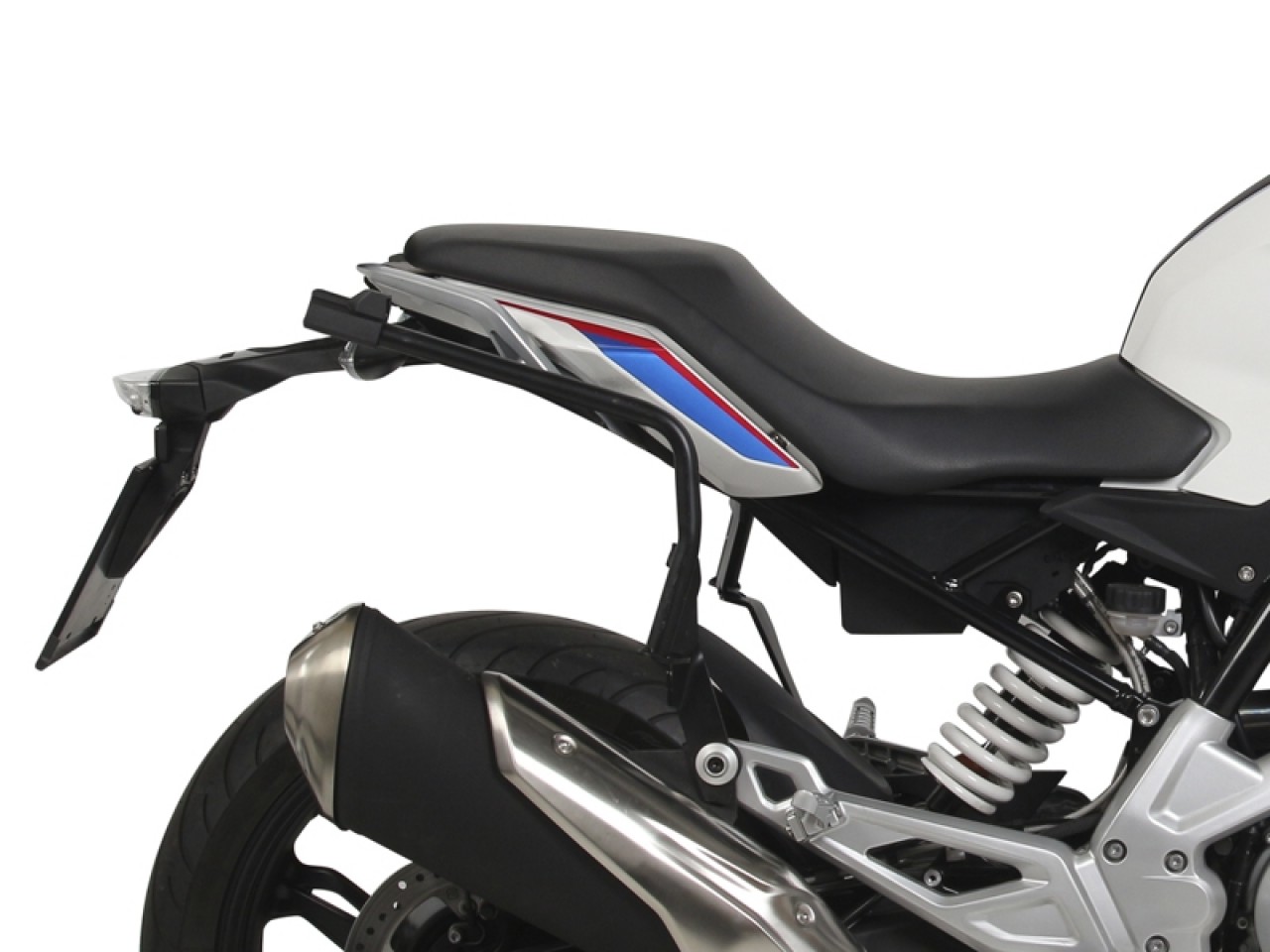 Portaequipajes laterales Shad Sistema 3P, pintado en negro, para BMW G 310 R / GS (17-25)