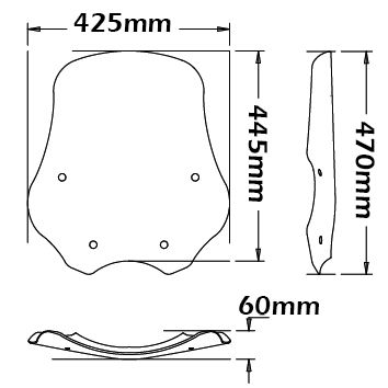 Parabrisas media - altura 445mm para BMW R 1200 R (06-10)