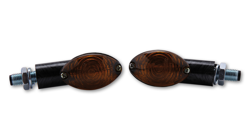 HIGHSIDER Bombillas Smart Cateye Mini carcasa de intermitente negra / lente gris humo (par), delantera y trasera