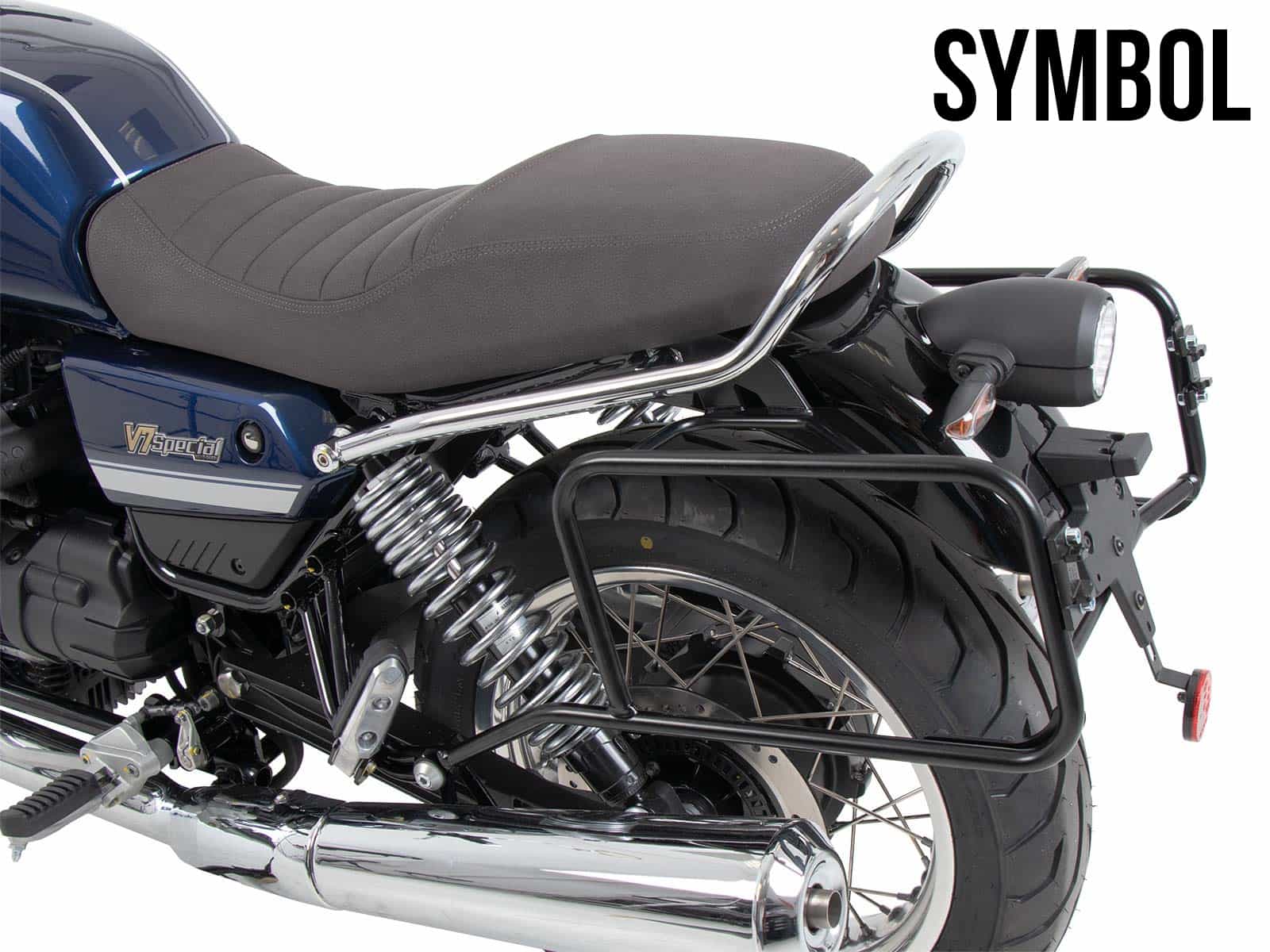 Portamaletas lateral atornillado cromado para Moto Guzzi V7 Special/Stone/Centenario (21-24) Original