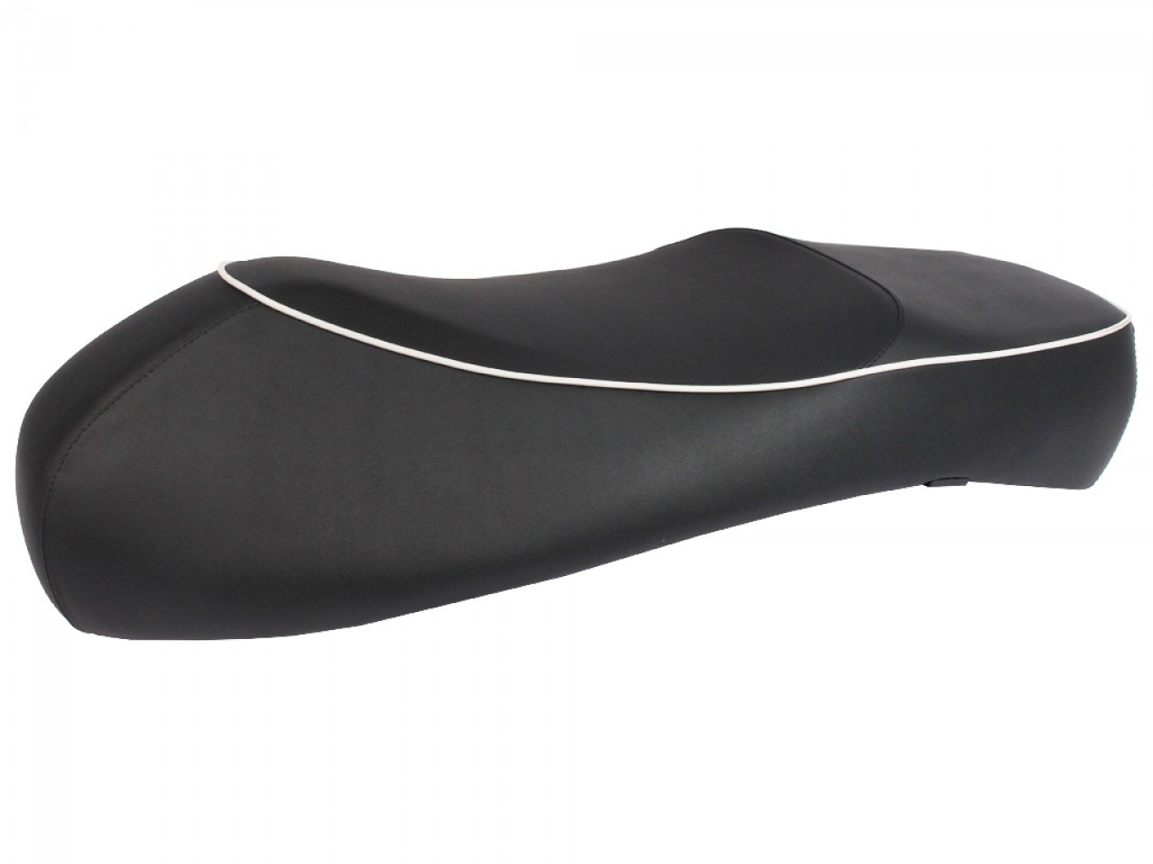 "Asiento doble" Negro con ribete blanco para Vespa GTS