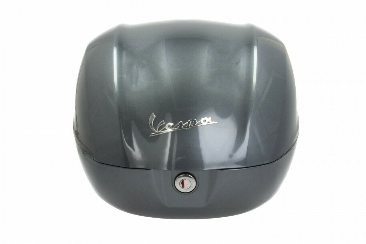 Baúl trasero para Vespa de 32 l, gris brillante, G03, sin respaldo