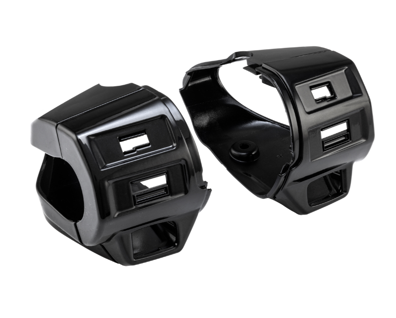 Tapa de la unidad de interruptores, izquierda y derecha para Vepsa Primavera/Sprint/Elettrica, negro brillante