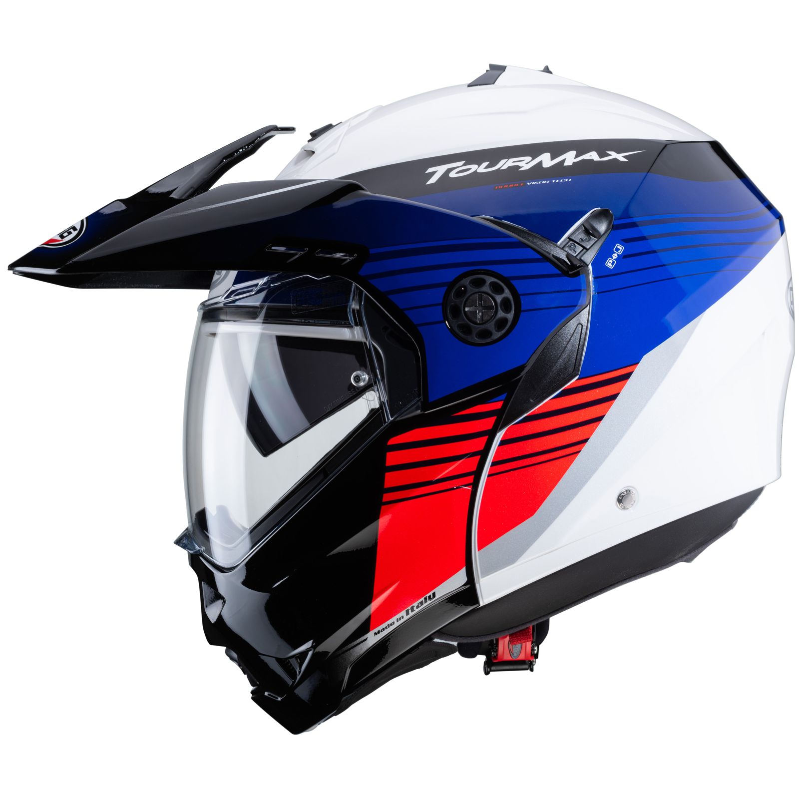 Casco Caberg Tourmax Titan, blanco/azul-rojo