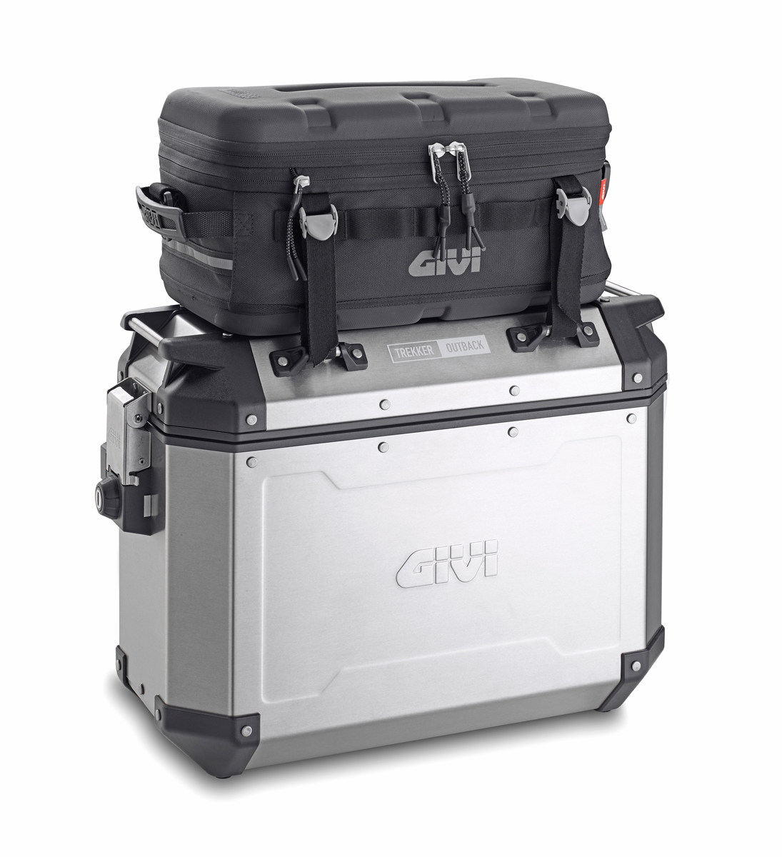 Juego de maletas laterales de aluminio Givi Trekker Outback 37L Monokey