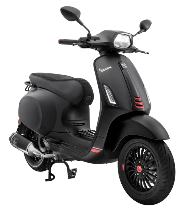 Conector mono ranura tubo pata escudo negro mate para Vespa Primavera/Sprint 50-150ccm