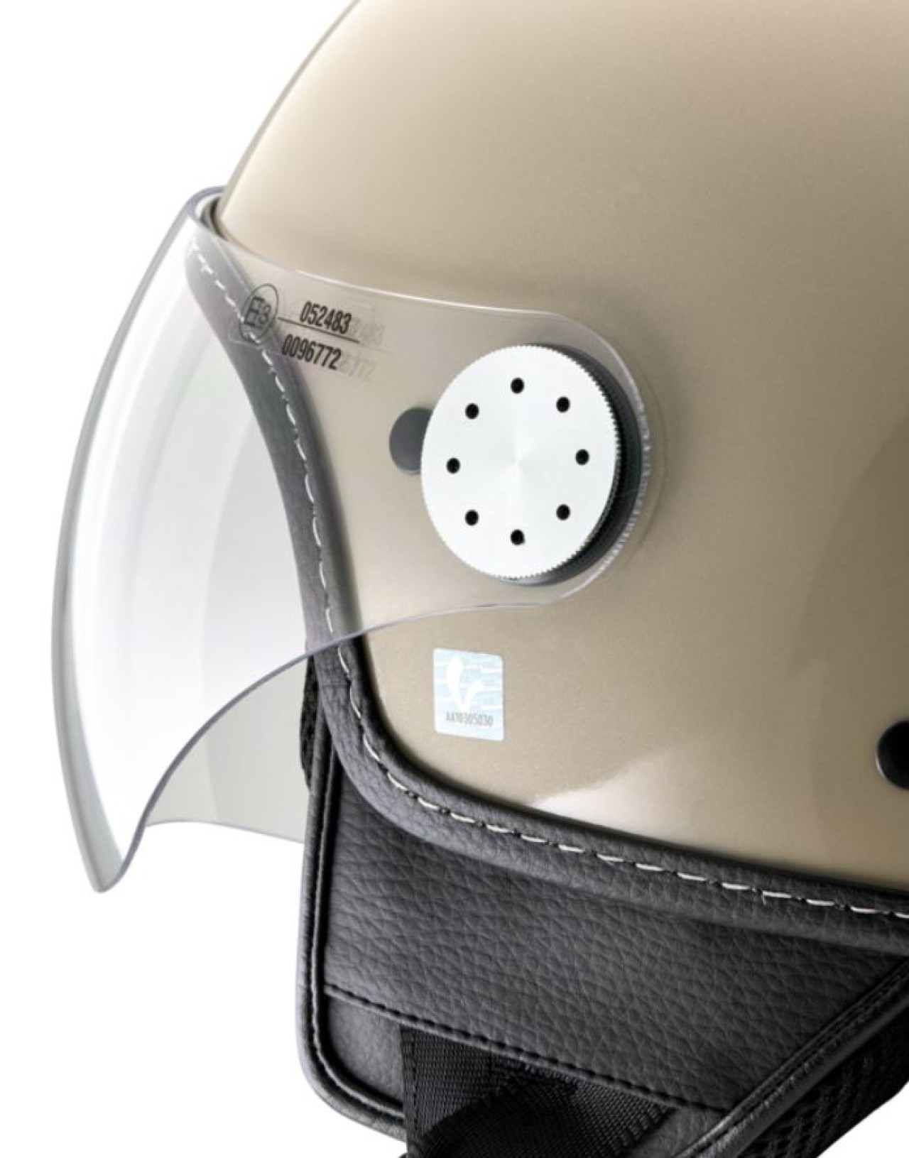 Casco jet Vespa, Vespa Visor LangHe, beige brillante (Q01)