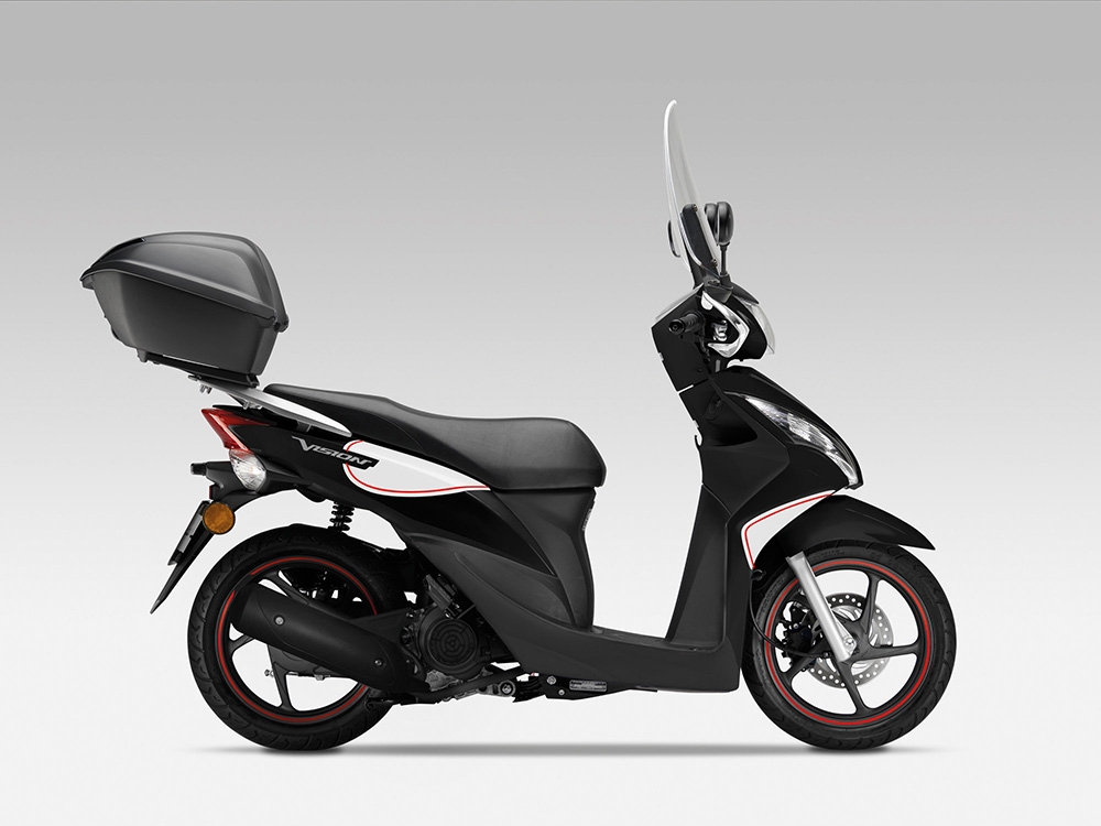 Juego de pegatinas originales Honda Vision50/ Vision110 "Sport", incluida la decoración de las llantas en blanco