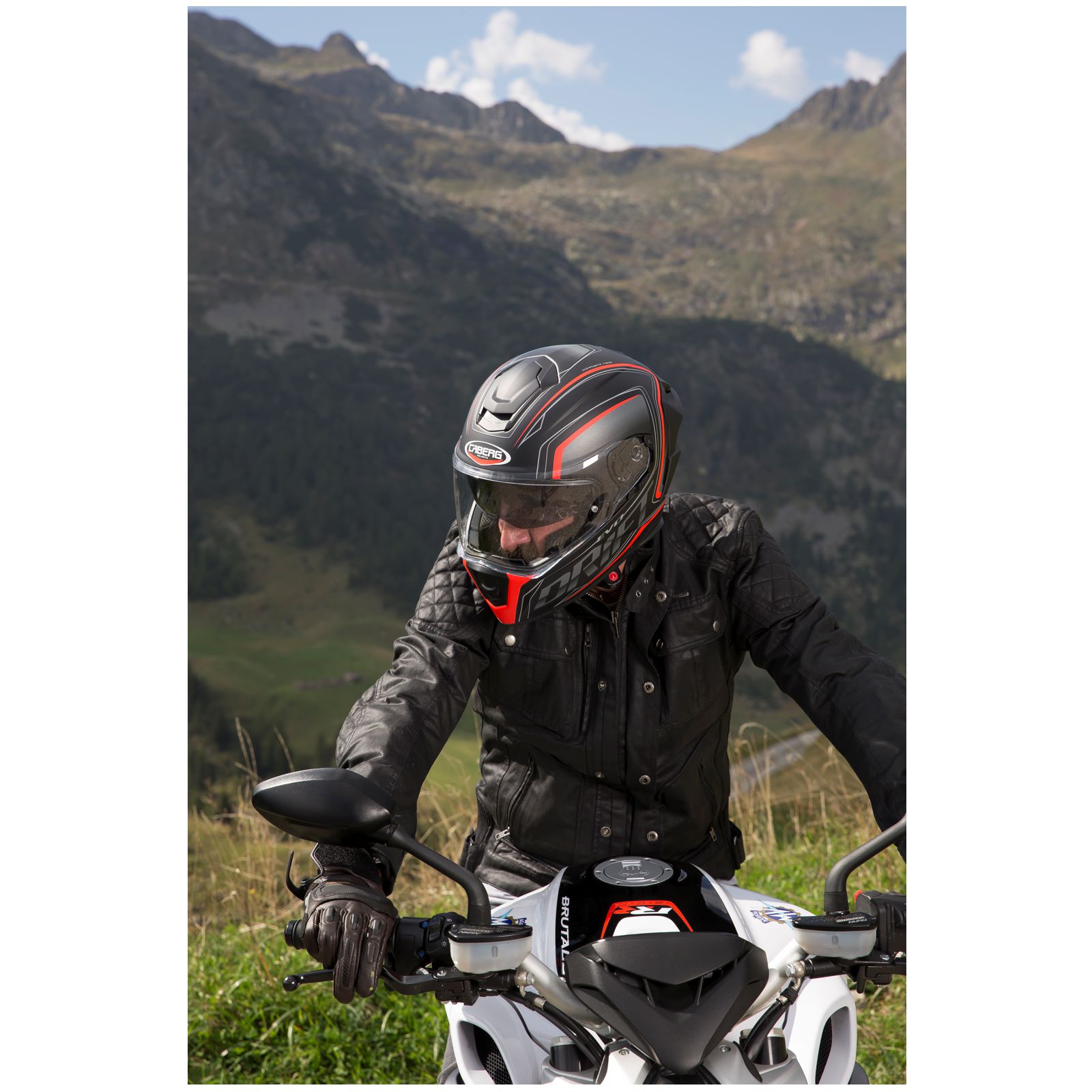 Casco Caberg Drift Evo Integra, negro mate/gris-rojo
