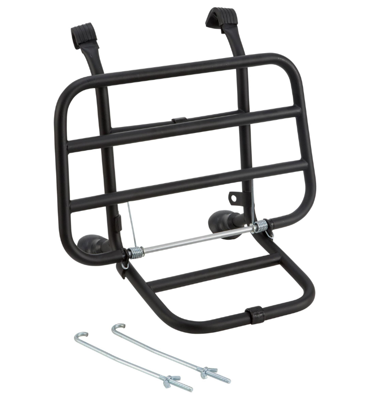Portaequipajes delantero para Vespa PX 80-200cc, plegable, negro