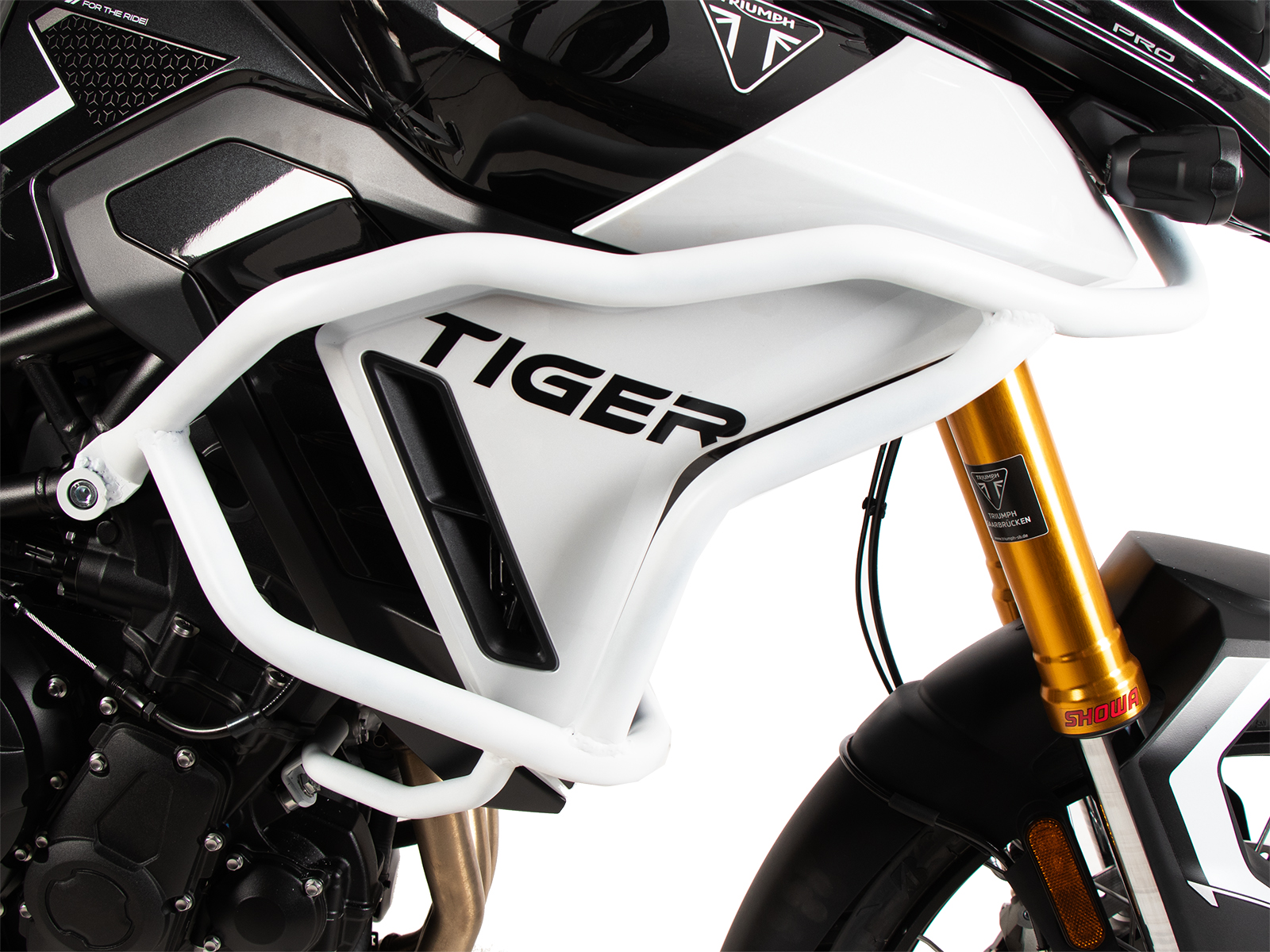 Barra protectora de depósito "Solid" blanca para Triumph Tiger 900 GT / Pro (24-) Hepco & Becker