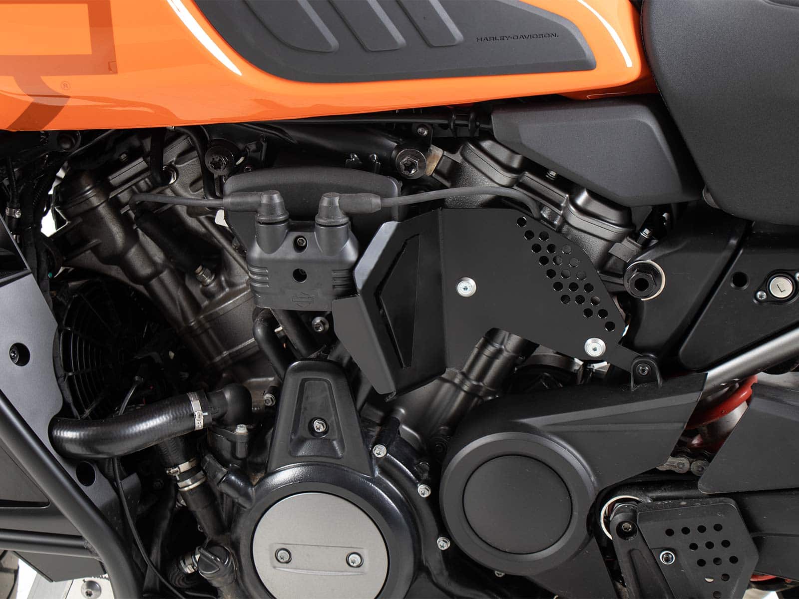 Placa protectora del calor acero inoxidable negro para Harley Davidson Pan America (21-) Hepco & Becker