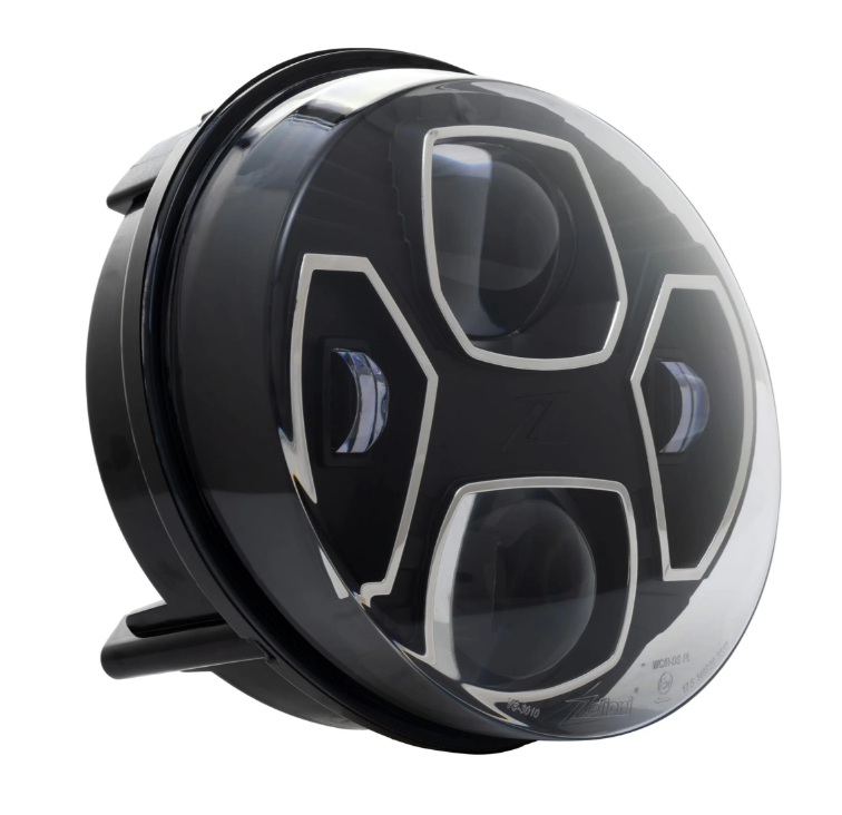 Faro delantero ZELIONI Black Edition LED para Vespa GTS/GTS Super HPE 125-300 (19-22), negro/cromo