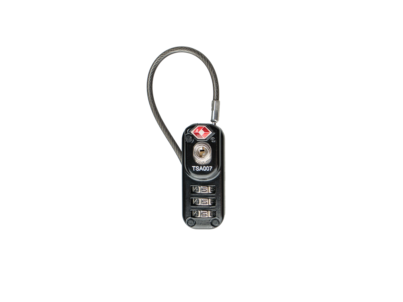 Cerradura de combinación con cable metálico fino y función TSA de Hepco & Becker