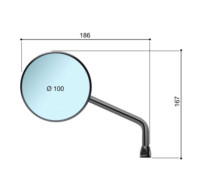 Espejo RIZOMA "ONE" izquierdo o derecho para Vespa, anodizado negro