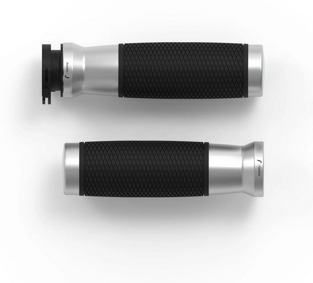 Puños RIZOMA Urlo RS Ø 22/24 mm L 120 mm para Vespa Primavera/Sprint, anodizado plata