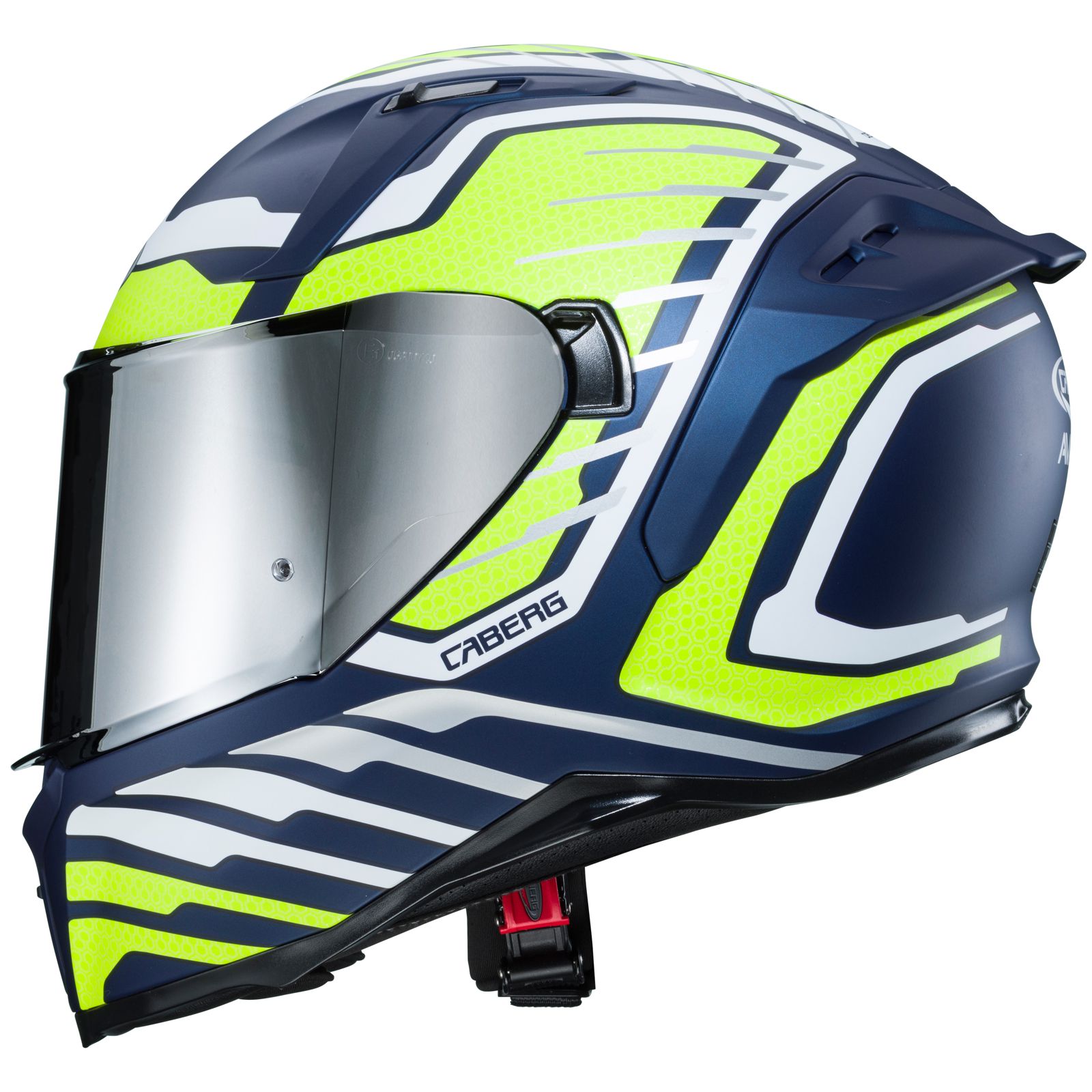 Casco Caberg Avalon Forge, azul mate/amarillo fluo-blanco