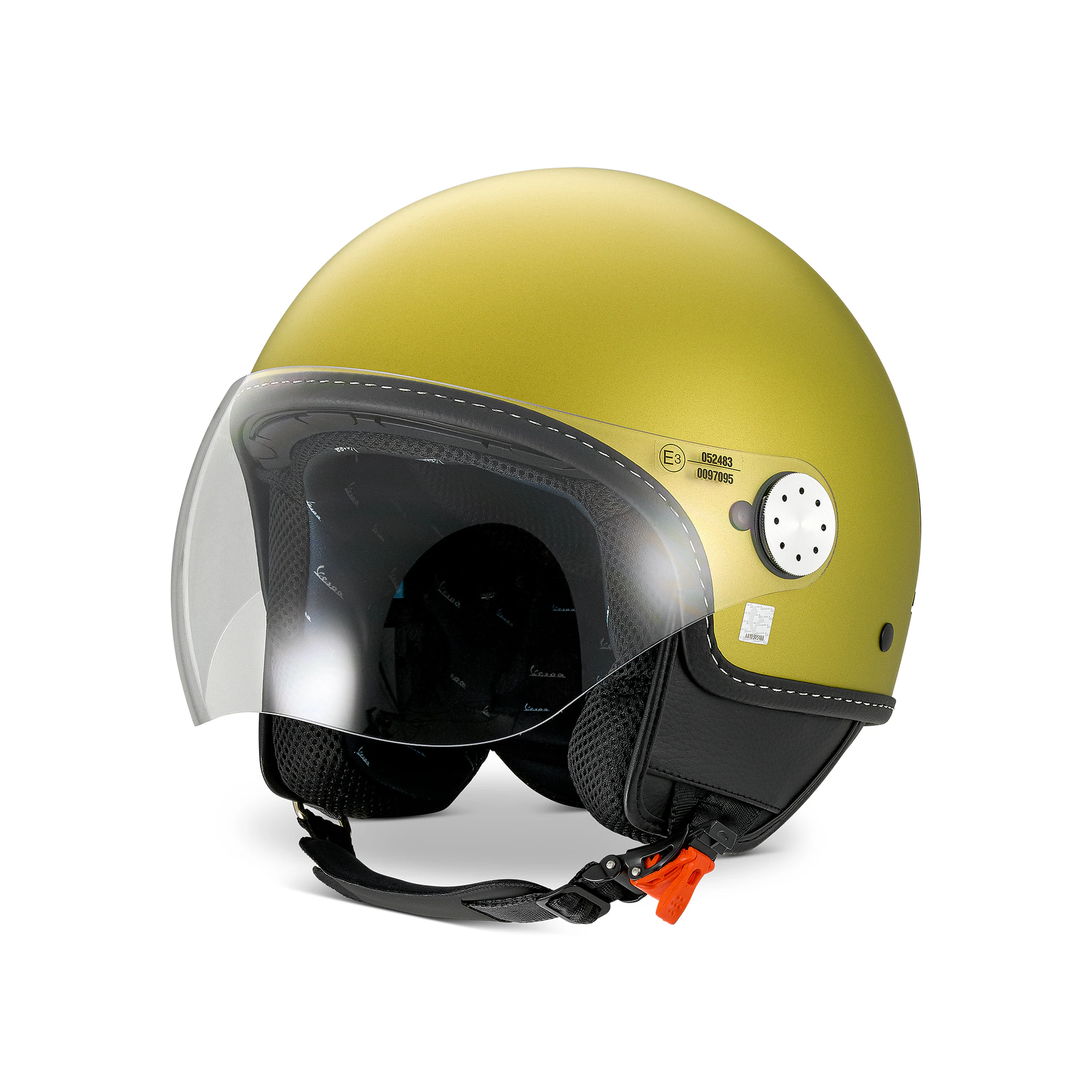 Casco Vespa jet Visera 4.0 verde ambizioso mate