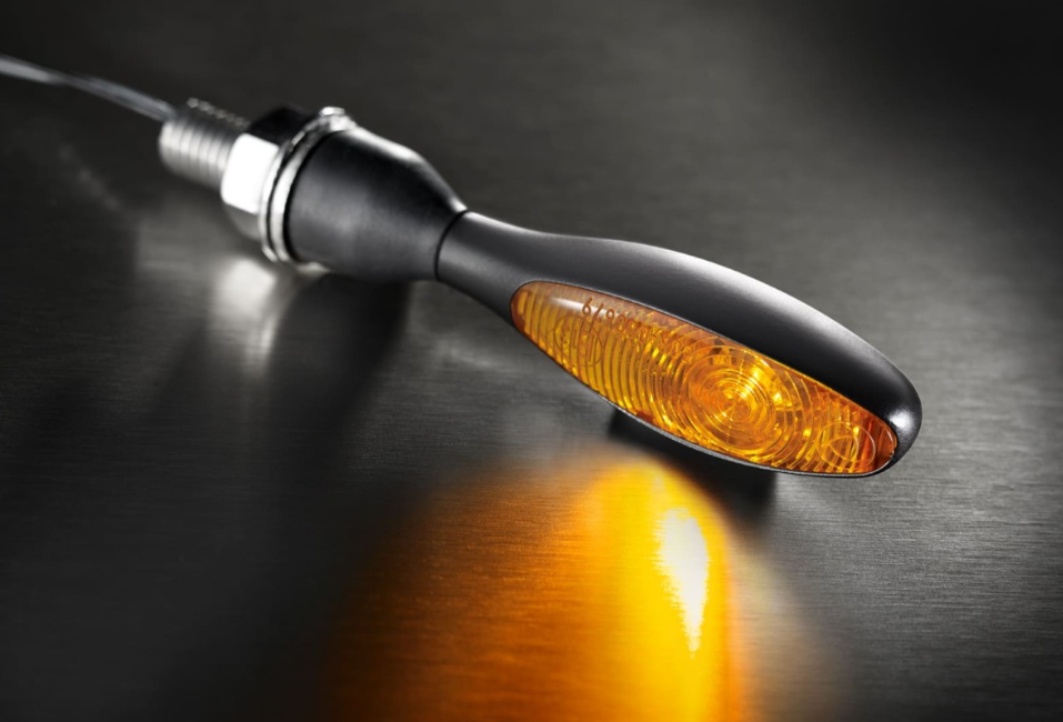 Indicador Kellermann, Micro 1000 Halogen, acero, halógeno, HR/HL, 12 V, 6 W, negro satinado