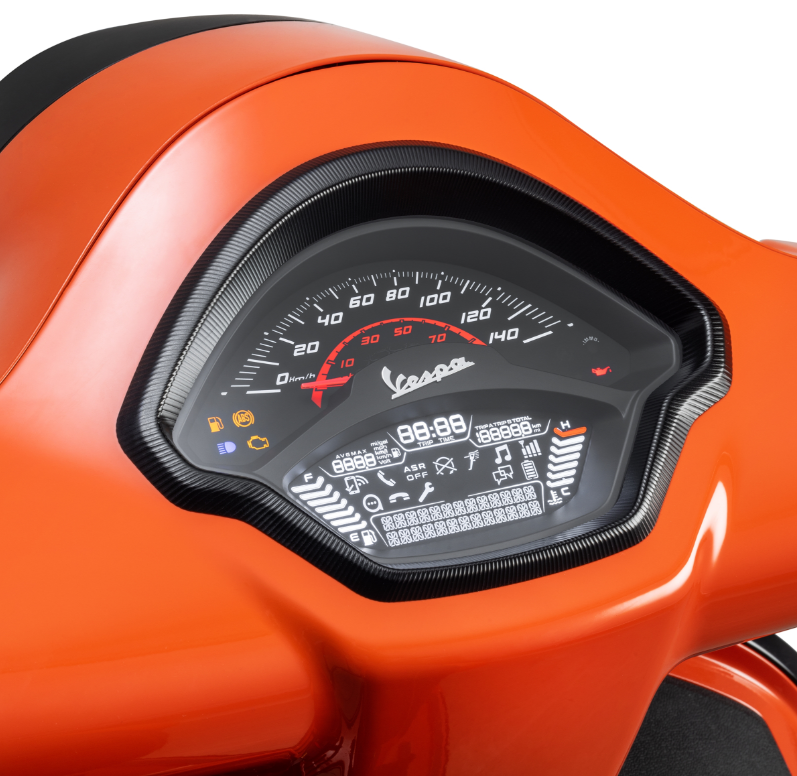 Anillo decorativo velocímetro para Vespa GTS/GTS Super 125/300cc (`22-), aluminio, anodizado negro