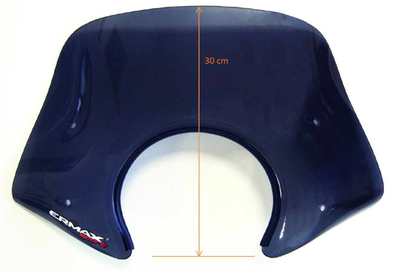 Parabrisas ERMAX Piccolo H 300 mm para Vespa Primavera 50-150cc 2T/4T, tintado/negro claro