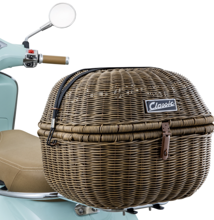 Portaequipajes clásico para Vespa, marrón oscuro