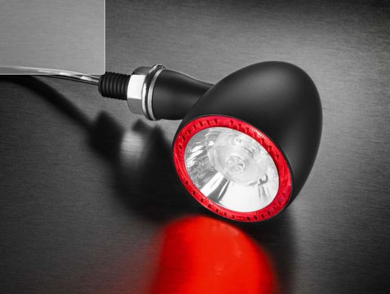 Indicador Kellermann, luz trasera y de freno, Bullet 1000 DF, acero, LED, HL/HR, 12 V, negro satinado