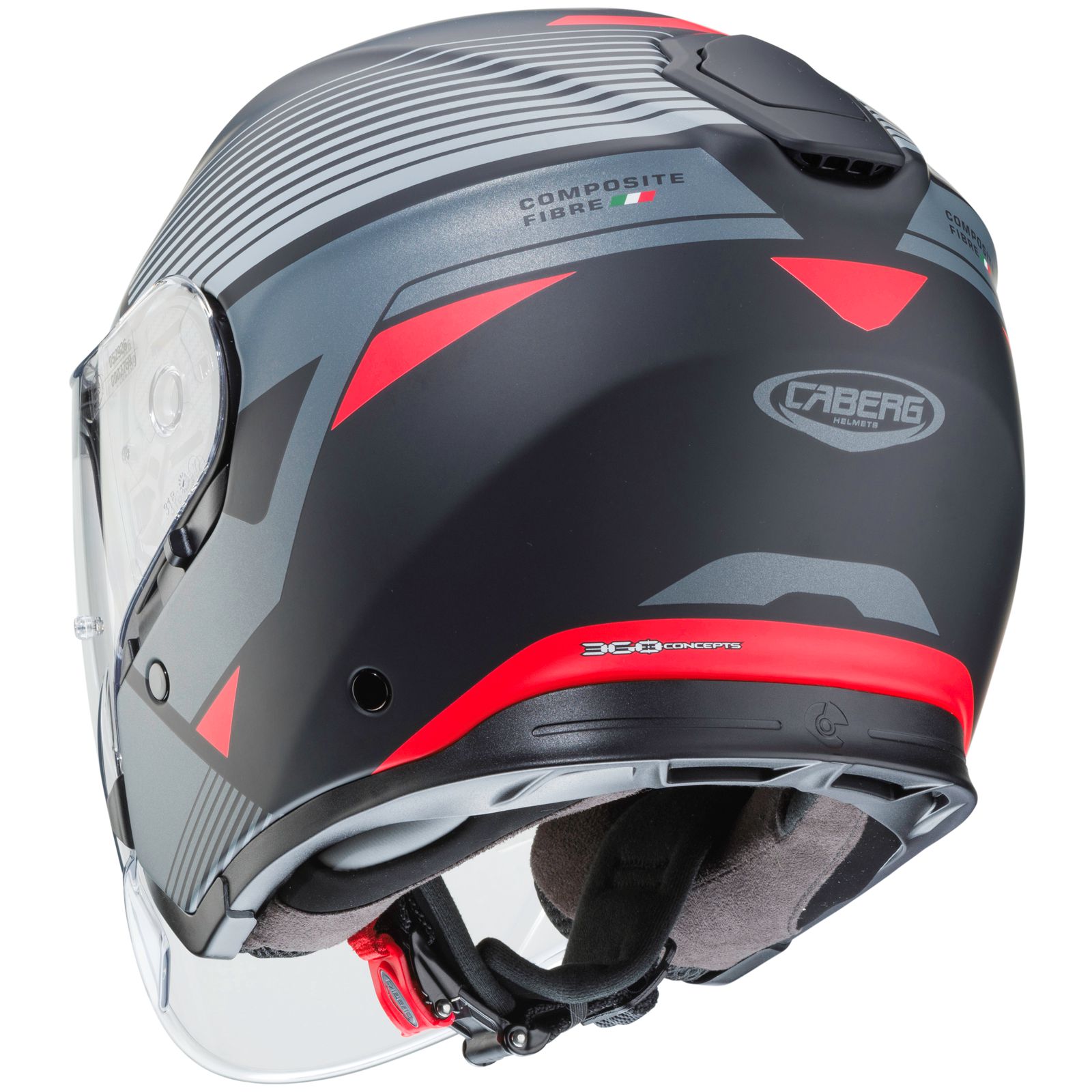 Casco Caberg Flyon Rio, negro mate/rojo antracita