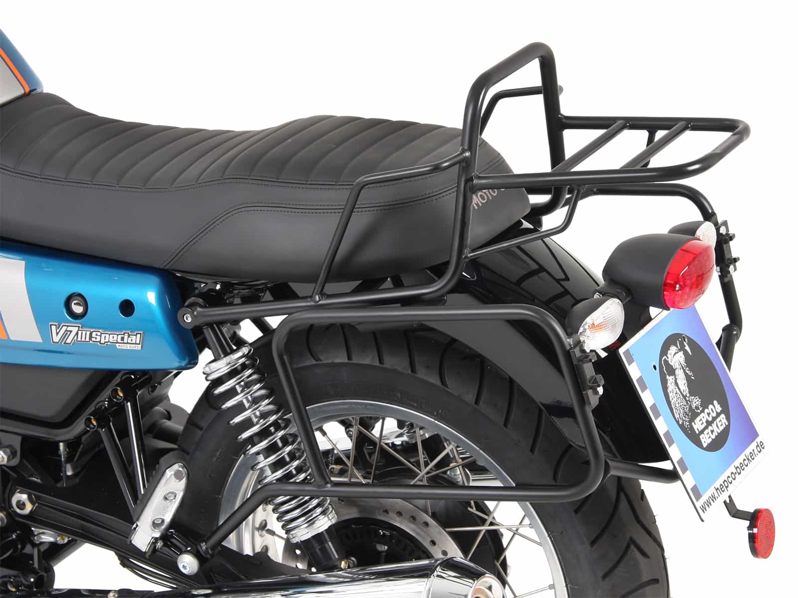 Portamaletas lateral fijo atornillado cromado para V 7 III Carbon, Milano, Rough a partir de 2018-