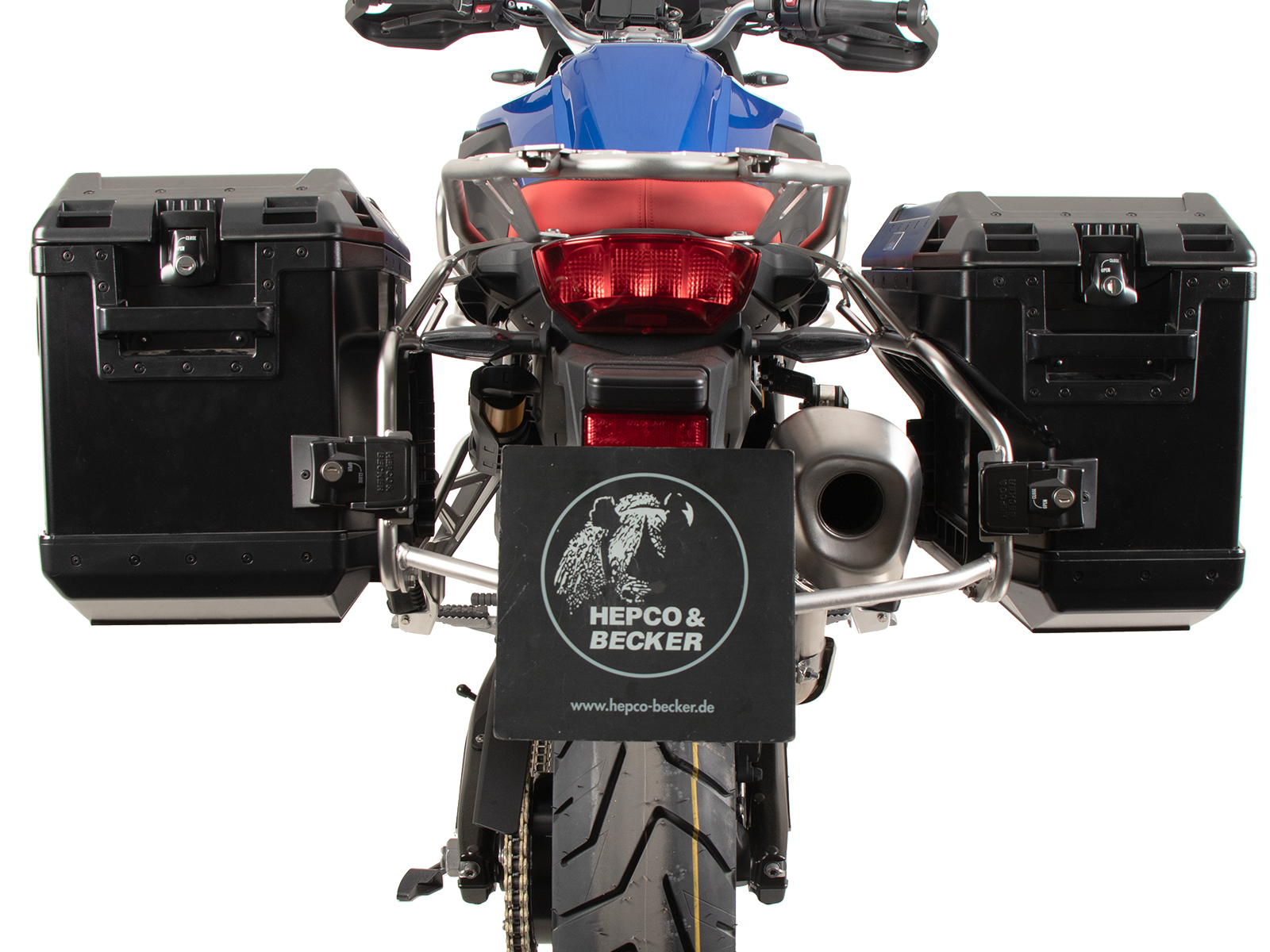 Juego portamaletas Cutout de acero inoxidable incl. juego portamaletas Xplorer Cutout negro para BMW F 800 GS (24-)
